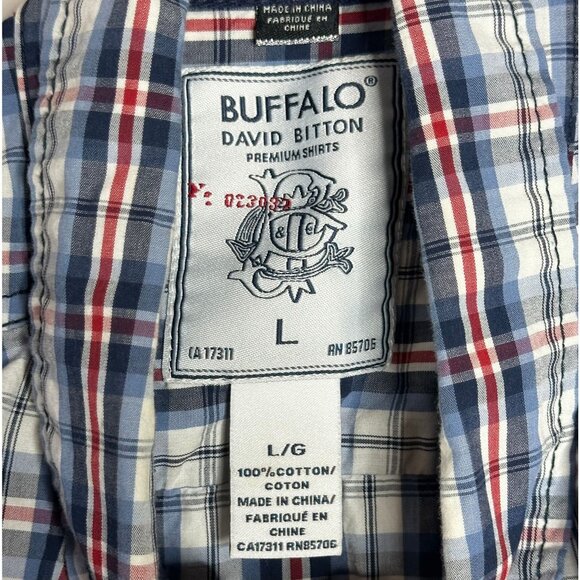 Buffalo David Bitton Short Sleeve Plaid Button Down Shirt Mens Large - Picture 5 of 5